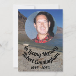 In Love Memory Seagull Lake Mountains Foto-Karte Einladung