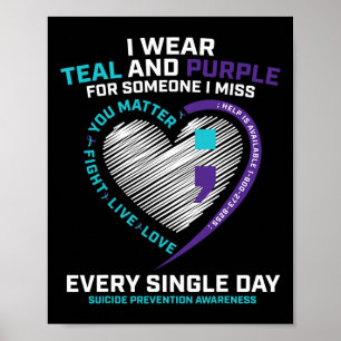In Love Memory Semi Colon Suizidprävention Awa Poster