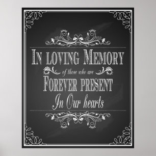 "In Love Memory" SIGN für geliebte Personen Poster