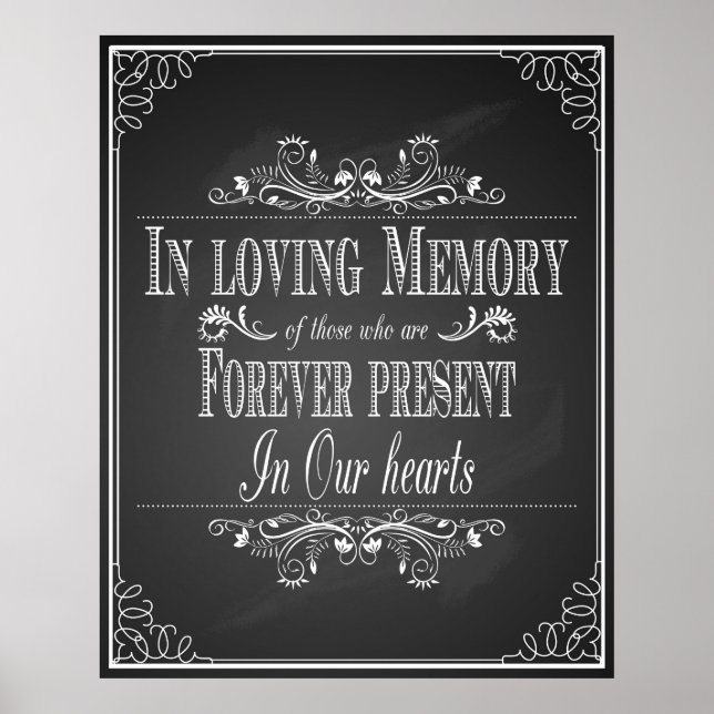 "In Love Memory" SIGN für geliebte Personen Poster (Vorne)
