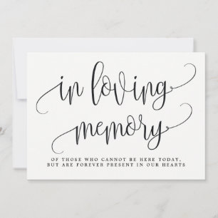In Love Memory Sign - Liebliche Kalligrafie Einladung