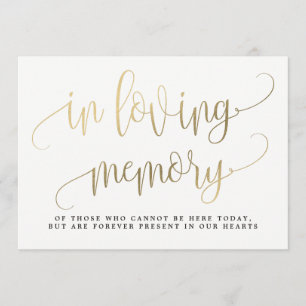 In Love Memory Sign - Liebliche Kalligrafie Einladung