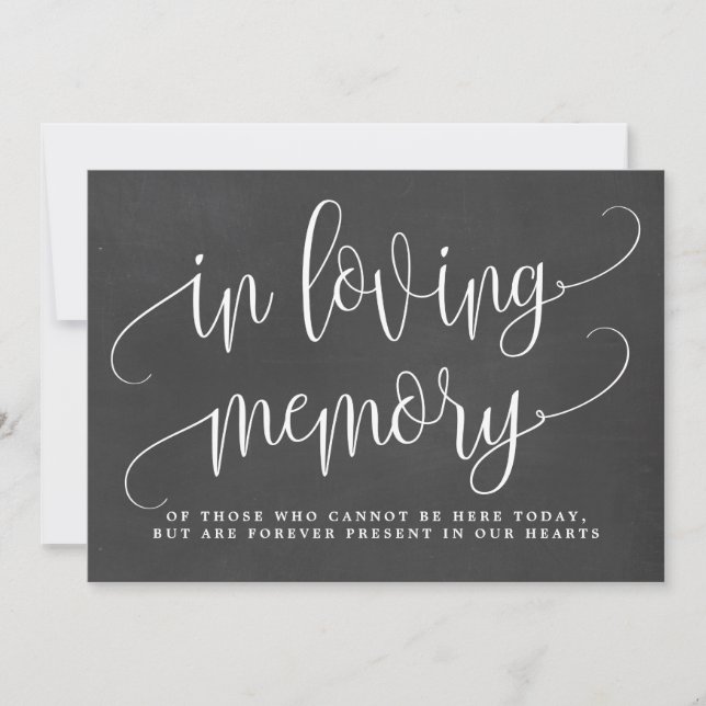 In Love Memory Sign - Lieblicher Kalligrafie Chalk (Vorderseite)