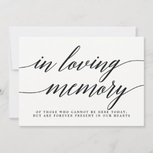 In Love Memory Sign - Modern Script