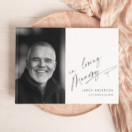 In Love Memory Simple Foto Beerdigung Gästebuch