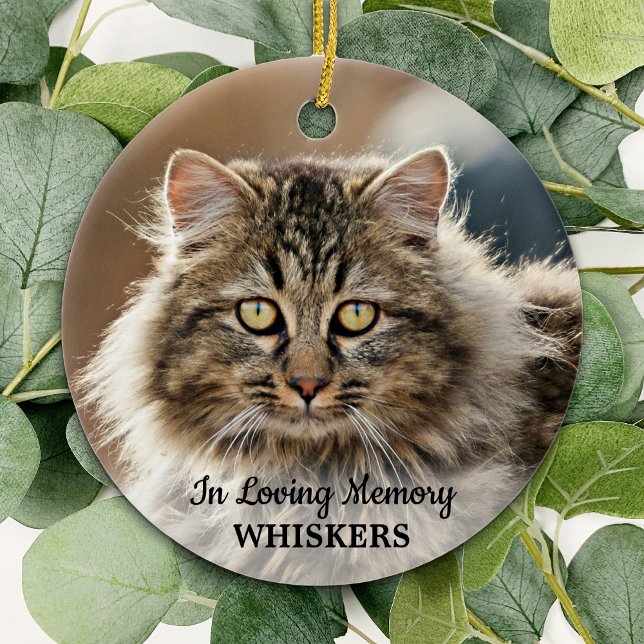 In Love Memory Simple Modern Foto Pet Memorial Keramik Ornament (Von Creator hochgeladen)