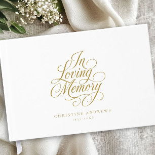 "In Love Memory" Skript-Schriftart Beerdigung beib Gästebuch