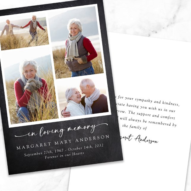 In Love Memory Slate Fotos Beerdigung Beileid Dankeskarte (Von Creator hochgeladen)