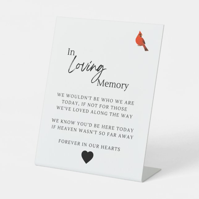 In Love Memory Sockelschild (Vorderseite)