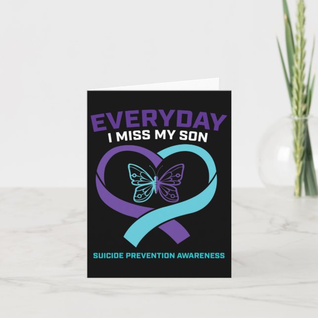 In Love Memory Son Suizidprävention Bewusstsein Karte (Vorderseite)