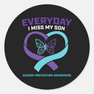 In Love Memory Son Suizidprävention Bewusstsein Runder Aufkleber