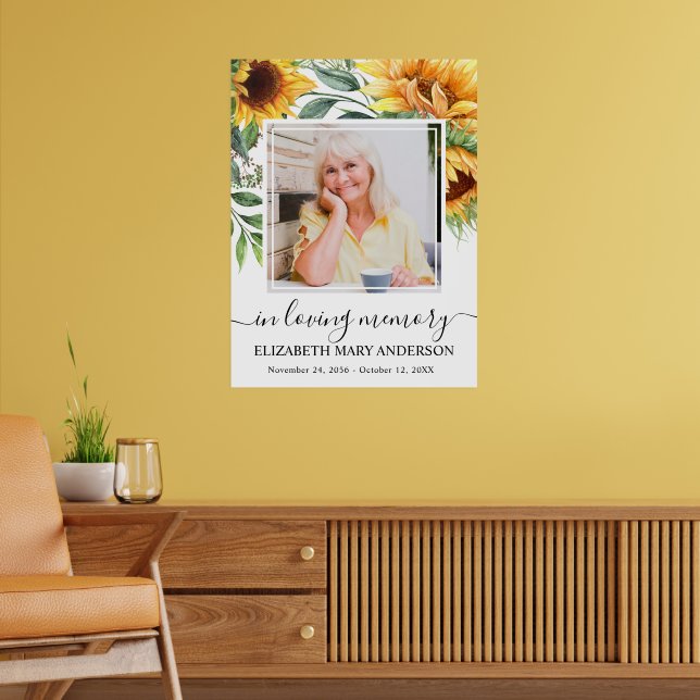 In Love Memory Sonnenblumen Foto Poster (Wohnzimmer 2)