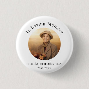 In Love Memory Spanish Funeral Memorial Foto Button