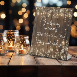 In Love Memory String Lights Holz Memorial Sign Sockelschild