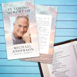 In Love Memory Sunset Memorial Prayer Card