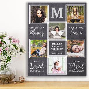 In Love Memory Unique Foto Collage Memorial Leinwanddruck