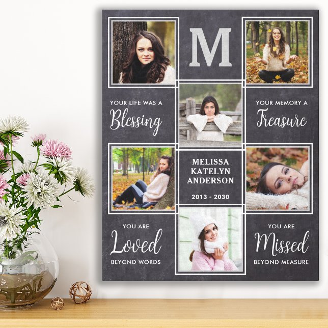 In Love Memory Unique Foto Collage Memorial Leinwanddruck (Von Creator hochgeladen)