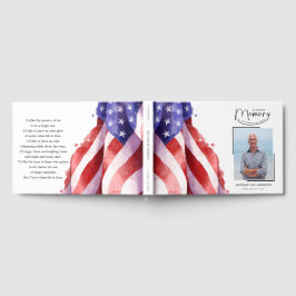 In Love Memory US Flag Funeral Guest Book Gästebuch