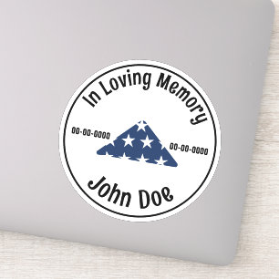 In Love Memory Veteran Custom Cut Vinyl Sticker
