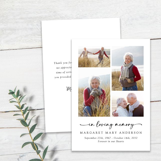 In Love Memory Vier Fotos Beerdigung Beileid Dankeskarte (Von Creator hochgeladen)