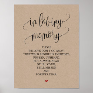 In Love Memory Wedding Memorial Table Sign v4 Poster