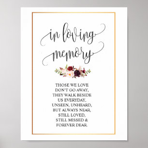 In Love Memory Wedding Memorial Table Sign v4 Poster