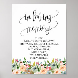 In Love Memory Wedding Memorial Table Sign v6 Poster