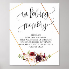 In Love Memory Wedding Memorial Table Sign v7 Poster