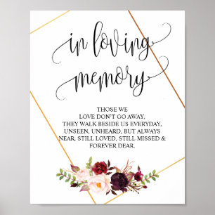 In Love Memory Wedding Memorial Table Sign v7 Poster