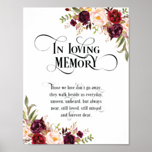 In Love Memory Wedding Memorial Table Sign v7 Poster