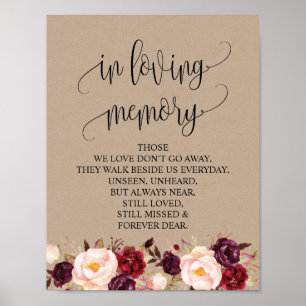 In Love Memory Wedding Memorial Table Sign v7 Poster