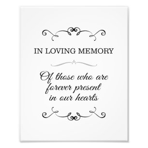 In Love Memory Wedding Sign Foto drucken