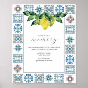 In Love Memory Wedding Sign Lemons Poster