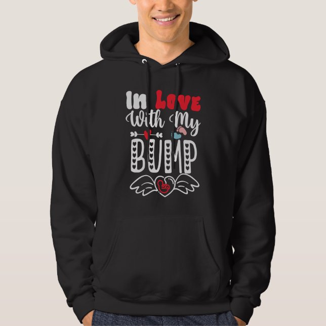In Love With My Bump  Baby Shower Valentine's Day Hoodie (Vorderseite)