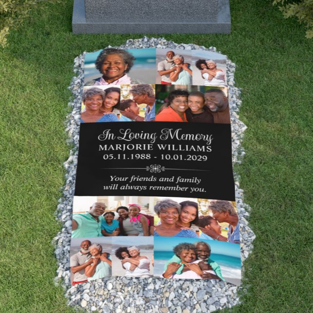 In Loving Memory 12 Foto Collage Grave Cover Banner (In Loving Memory 12 Photo Collage Grave Cover Banner
)