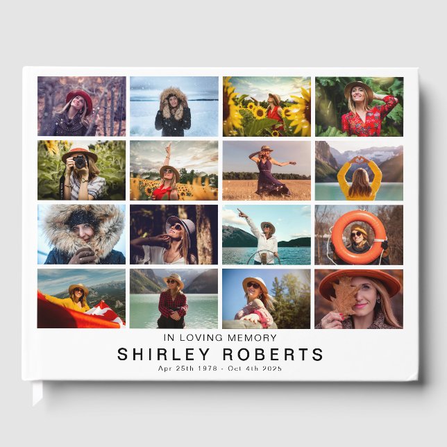 In Loving Memory 16 x Photo Collage Memorial Gästebuch (Vorderseite)