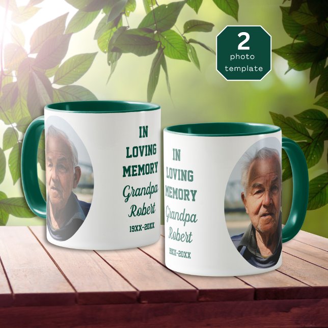 In Loving Memory 2 Foto Erinnerungsstück Grün Tasse (Von Creator hochgeladen)