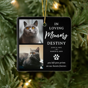 In Loving Memory 2 Foto-Tribut Katze Gedenkfeier Keramikornament
