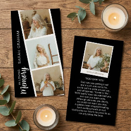 In Loving Memory 4 Foto-Gebetskarte Visitenkarte