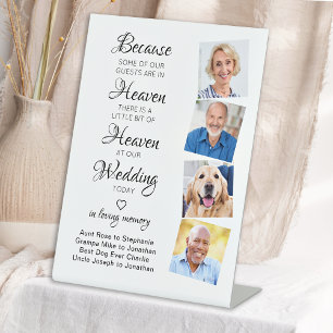 In Loving Memory 4 Photo Heaven Wedding Memorial Sockelschild