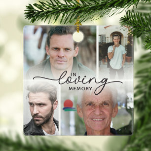 In Loving Memory 5 Foto personalisierter Weihnacht Keramikornament