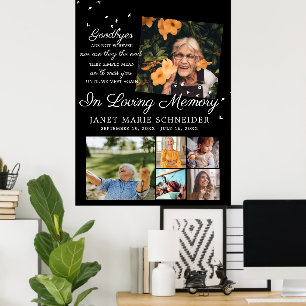 In Loving Memory   6 Fotos Collage Trauerfeier Poster