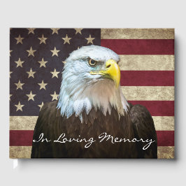 In Loving Memory American Flag Bald Eagle Funeral Gästebuch