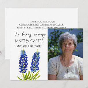 In Loving Memory Bluebonnets Texas Florale Trauerf Einladung