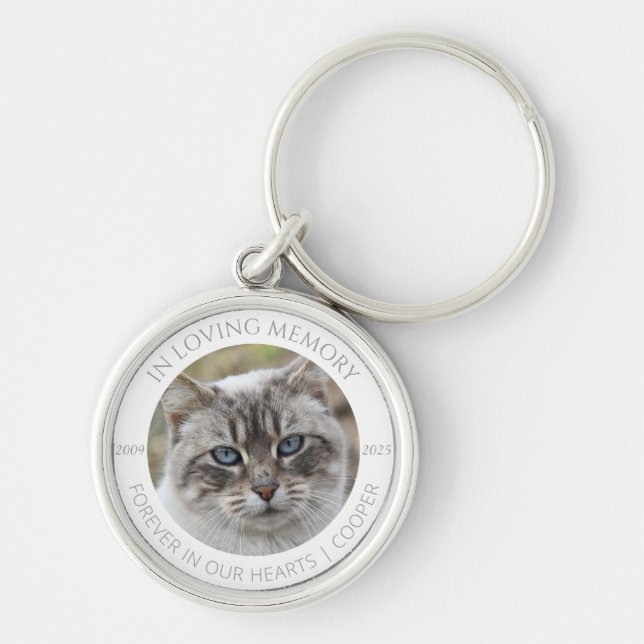In Loving Memory Custom Pet Photo & Name Keychain Schlüsselanhänger (Vorne)