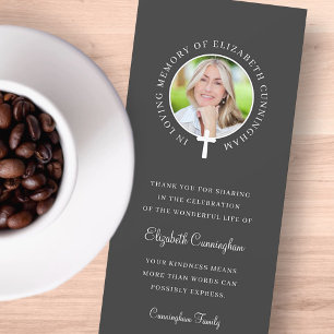 In Loving Memory   Custom Photo and Cross Einladung