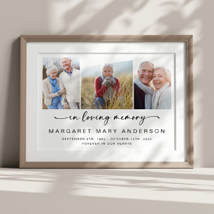 In Loving Memory   Drei-Fotos-Gedenkdruck Poster