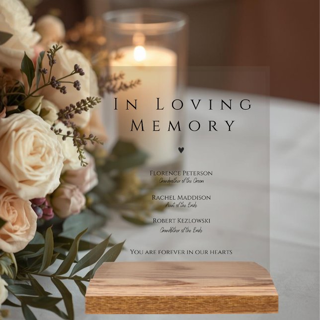 In Loving Memory Elegant Wedding Acrylic Sign Acrylschild (In Loving Memory Elegant Wedding Acrylic Sign
)
