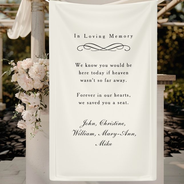 "In Loving Memory" Elegant Wedding Memorial Beige Banner ("In Loving Memory" Elegant Wedding Memorial Beige Banner)