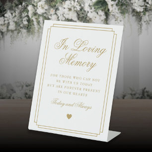 In Loving Memory Elegante Goldene Gedenkhochzeit Sockelschild